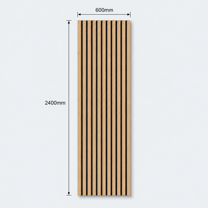 Slatpanel | Oak With Black Felt | Acoustic Wall Panel | Full Board | 2400mm x 600mm