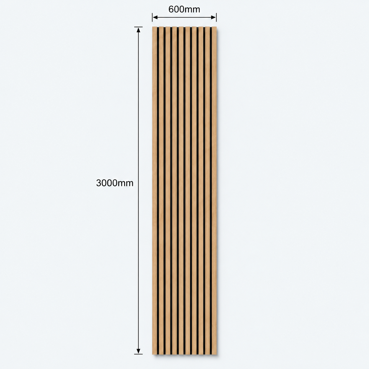 Slatpanel | Oak With Black Felt | Acoustic Wall Panel | Extra Large Board