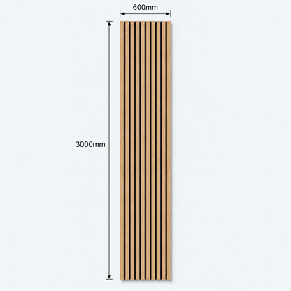 Slatpanel | Oak With Black Felt | Acoustic Wall Panel | Extra Large Board