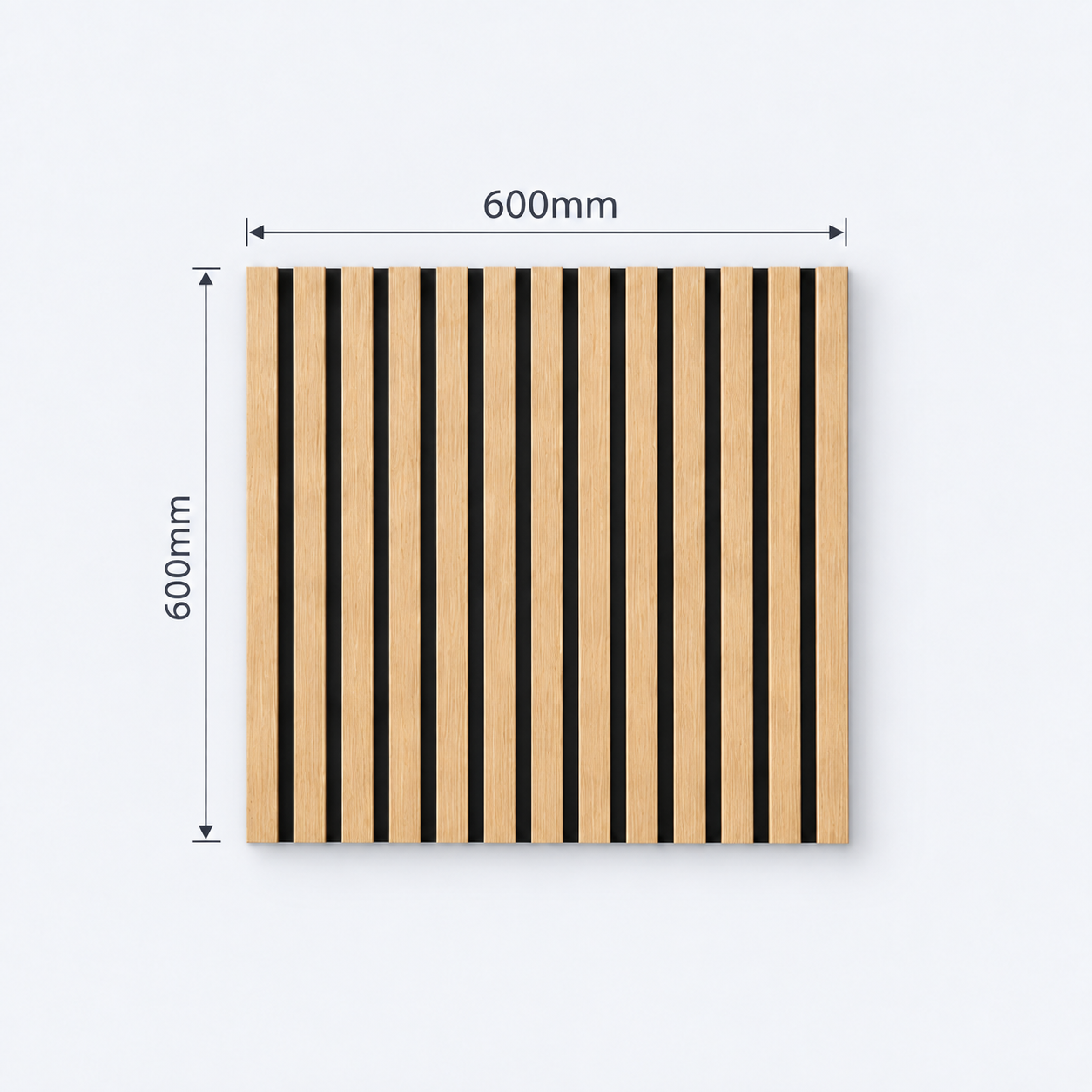 Slatpanel | Oak With Black Felt | Acoustic Wall Panel | Square Board