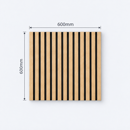 Slatpanel | Oak With Black Felt | Acoustic Wall Panel | Square Board