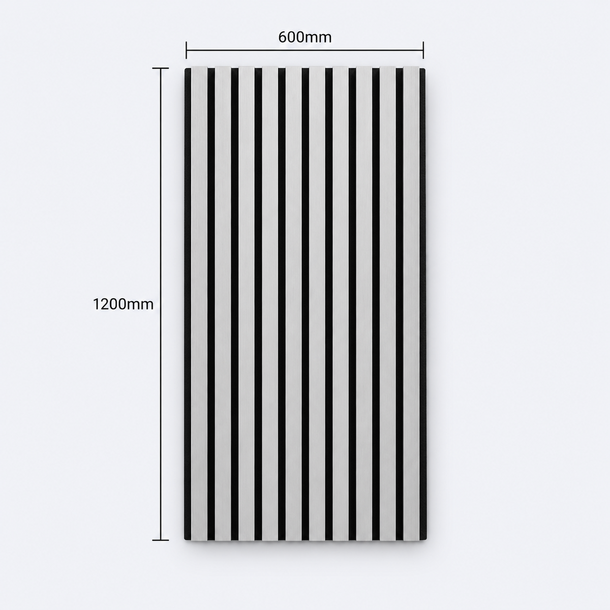 Slatpanel | Silver With Black Felt | Acoustic Wall Panel | Half Board | 1200mm x 600mm