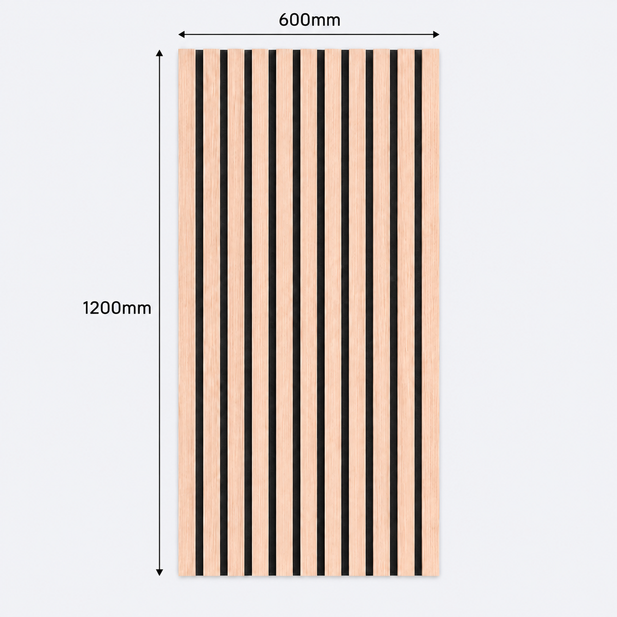 Slatpanel | Beech With Black Felt | Acoustic Wall Panel | Half Board | 1200mm x 600mm