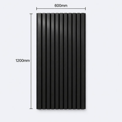 Slatpanel | Black With Black Felt | Acoustic Wall Panel | Half Board | 1200mm x 600mm