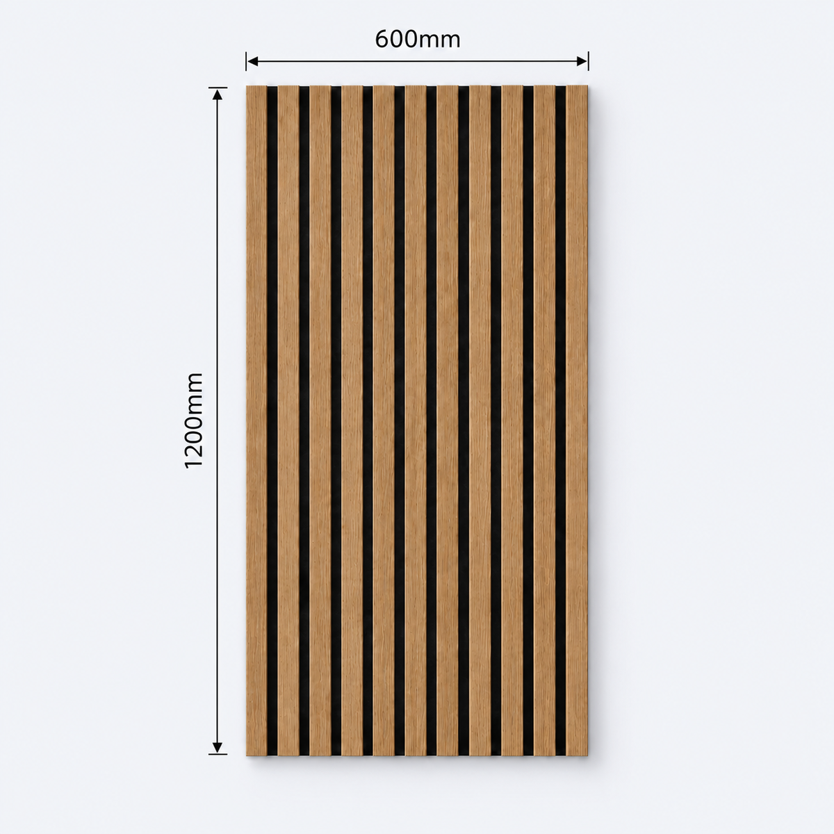 Slatpanel | Walnut With Black Felt | Acoustic Wall Panel | Half Board | 1200mm x 600mm