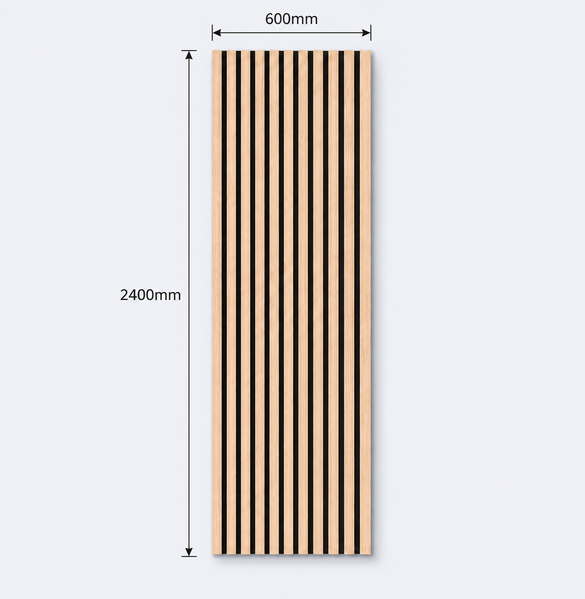 Slatpanel | Beech With Black Felt | Acoustic Wall Panel | Full Board | 2400mm x 600mm