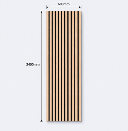 Slatpanel | Beech With Black Felt | Acoustic Wall Panel | Full Board | 2400mm x 600mm