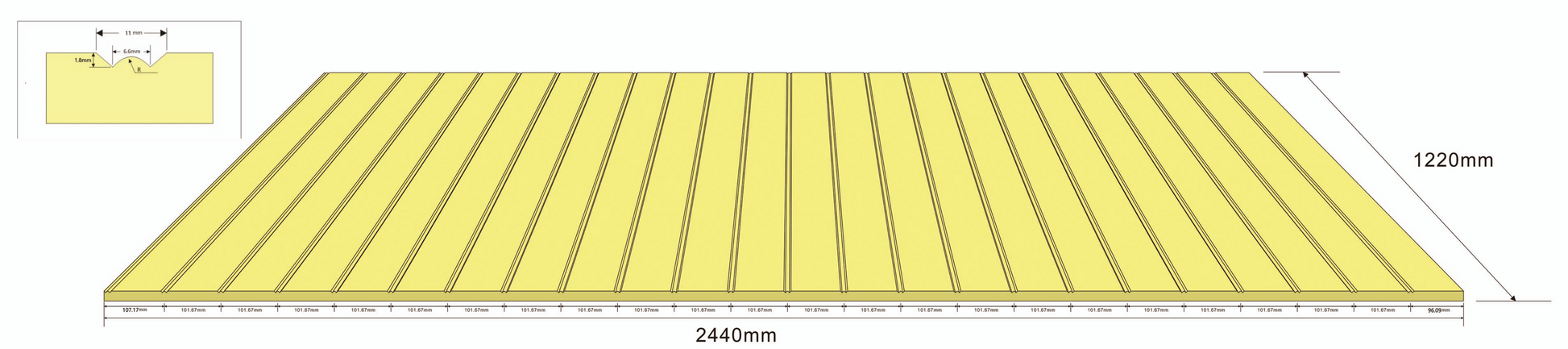 MDF Primed Wall Panel Cross Grain | 9mm