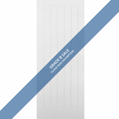 30" x 78" | White Internal Door - Vertical 5 Panel | (762mm x 1981mm x 35mm) - Grade B Stock