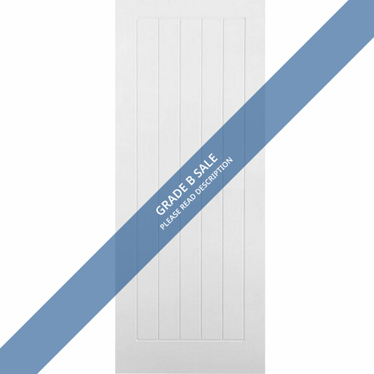 24" x 80" | White Internal Door - Vertical 5 Panel | (626mm x 2040mm x 40mm) - Grade B Stock