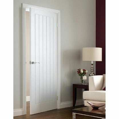 33" x 78" | White Internal Door - Vertical 5 Panel | (838mm x 1981mm x 35mm) - Grade B Stock