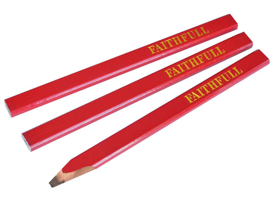 Carpenters Pencils (3) Red - Medium