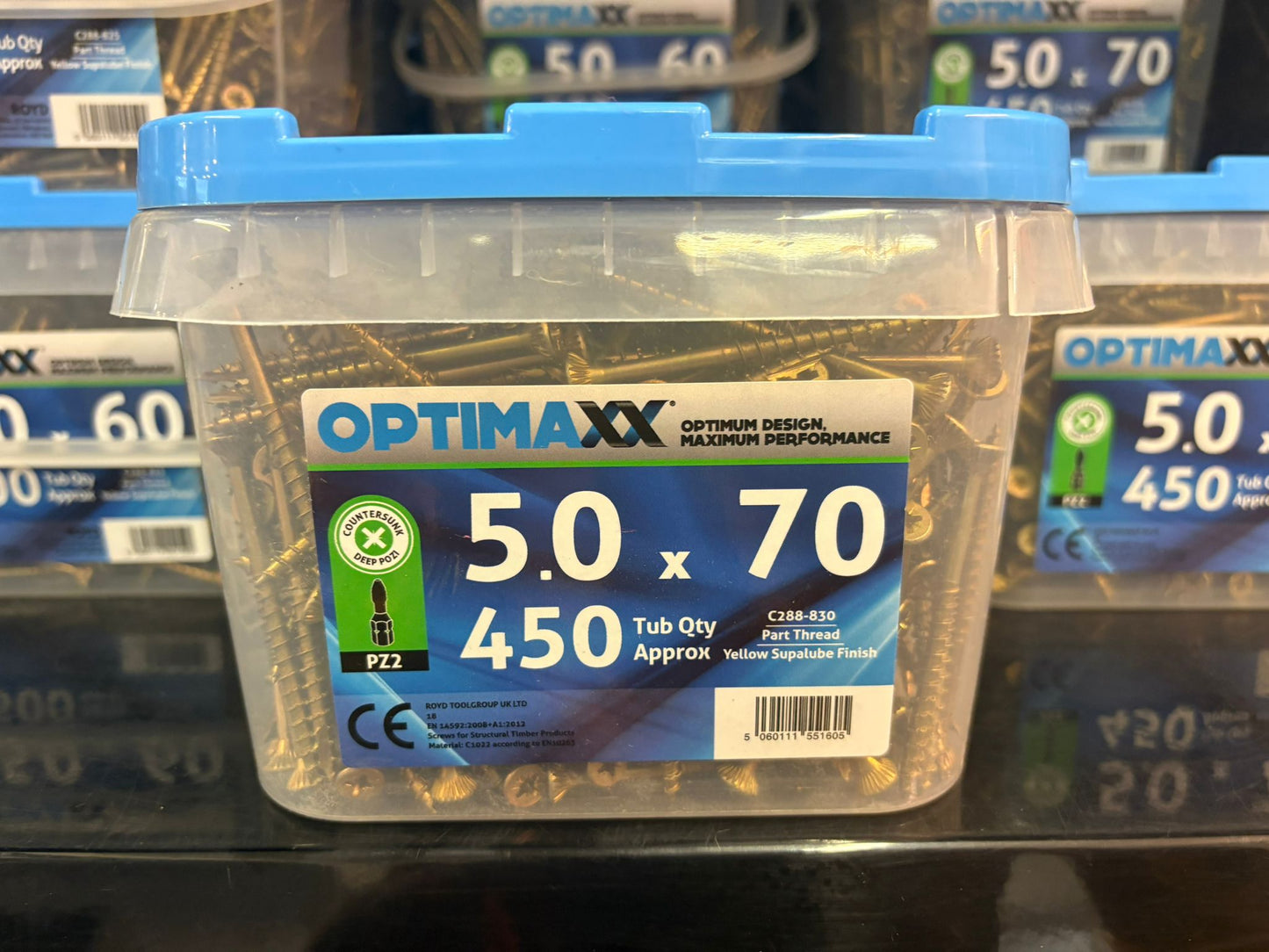 OPTIMAXX Wood Screws OPTIMAXX Screws 5.0 x 70 (TUB 450)