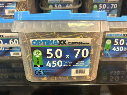 OPTIMAXX Wood Screws OPTIMAXX Screws 5.0 x 70 (TUB 450)