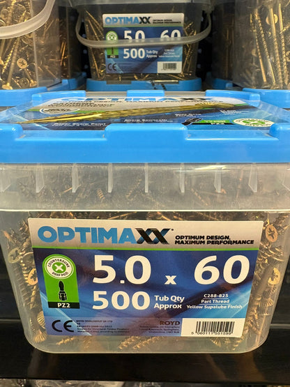 OPTIMAXX Wood Screws OPTIMAXX Screws 5.0 x 60 (TUB 500)