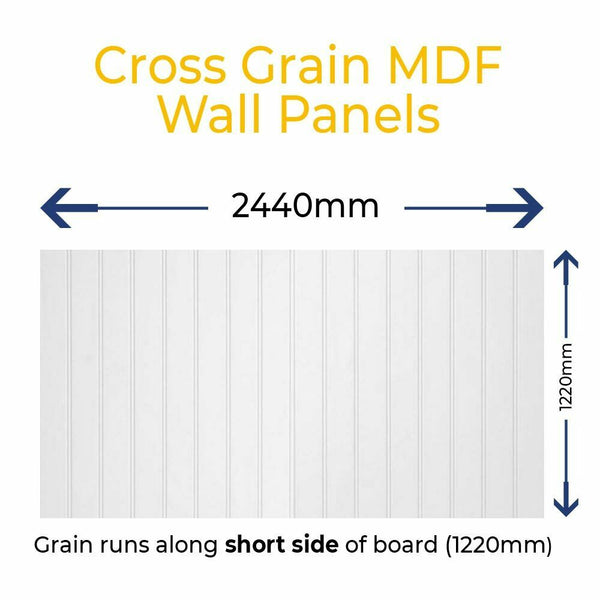 MDF Primed Wall Panel Cross Grain | 9mm