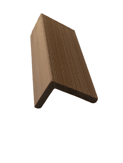 Oak Brown Composite Slatted Cladding L-Shaped Edge Trim | 3.6m (12ft)