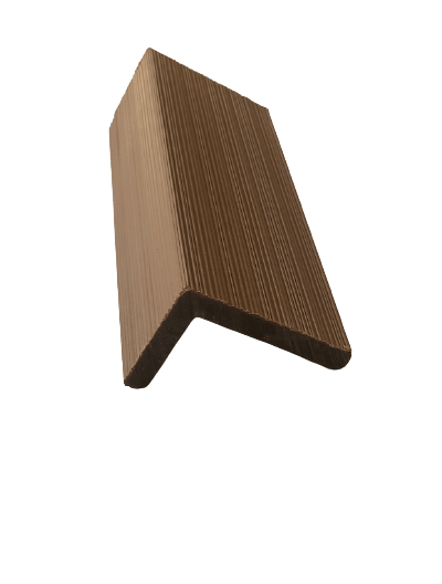Oak Brown Composite Slatted Cladding L-Shaped Edge Trim  | 2.4m (8ft)