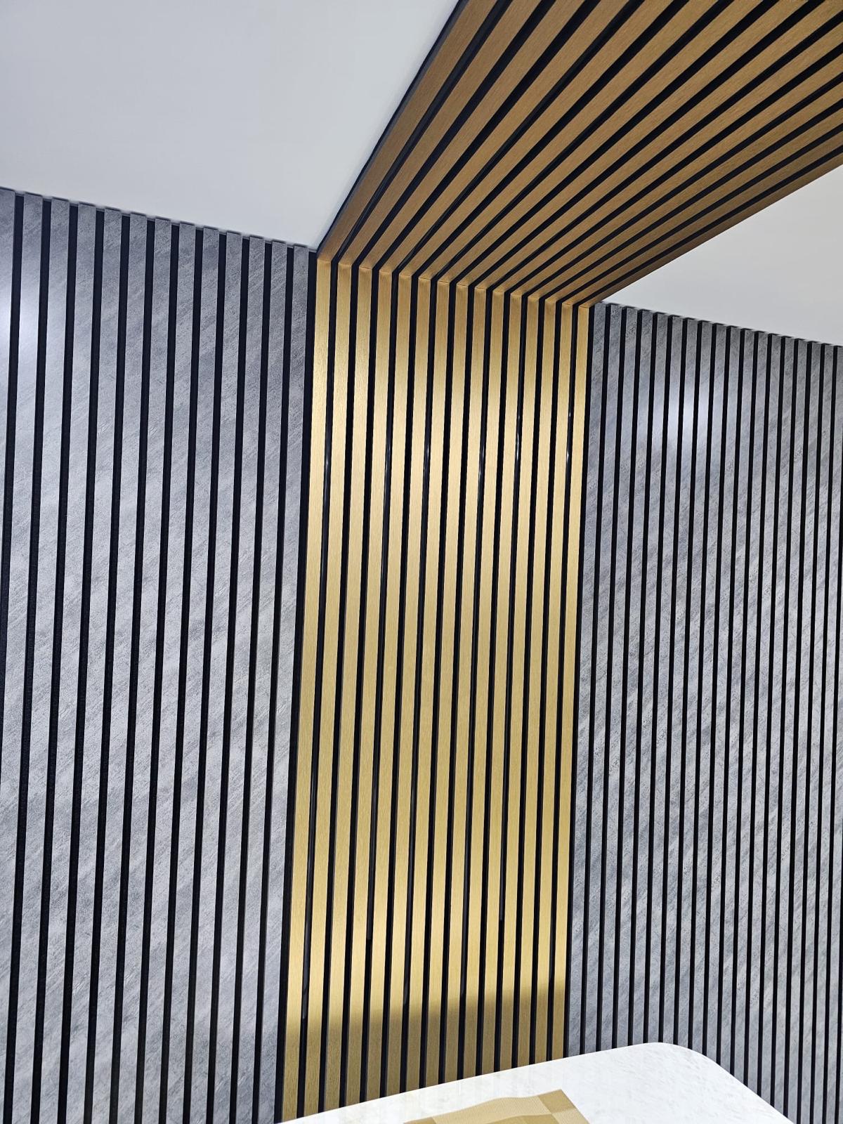 Solid Gold Panel Slatpanel | Gold With Black Felt | Acoustic Wall Panel ...