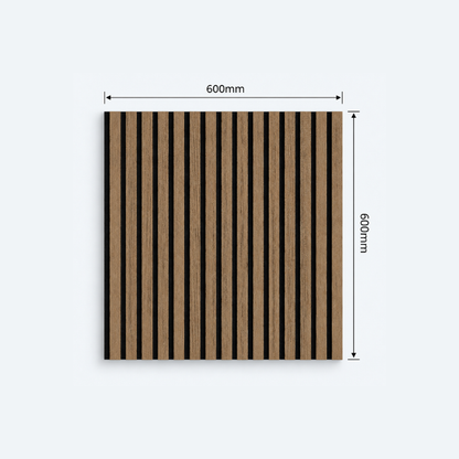 Slatpanel | Walnut With Black Felt | Acoustic Wall Panel | Square Board