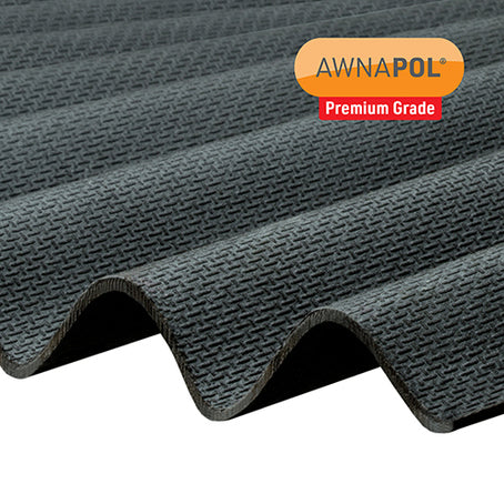 Awnapol Premium Grade Bitumen Corrugated Roofing Sheets | 930 x 2000mm Black