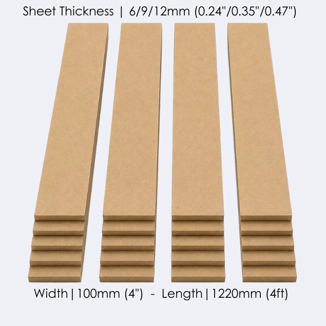 MDF Wall Panelling Strips 100mm x 1220mm