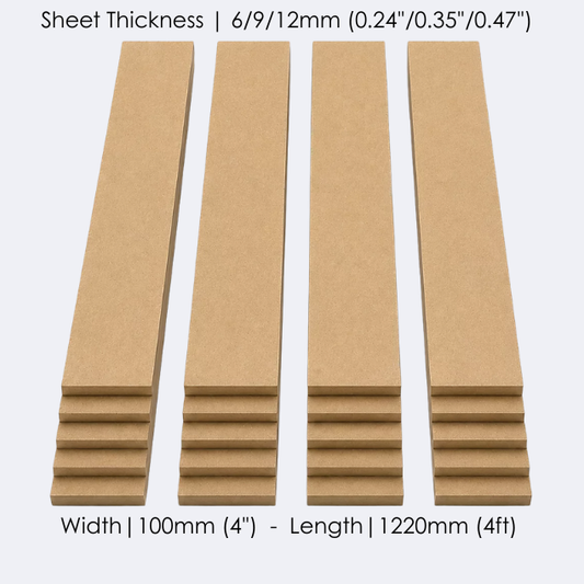 MDF Wall Panelling Strips 100mm x 1220mm