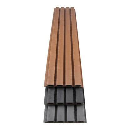 Oak Brown Composite Slatted Cladding Board | 3.6m (12ft)