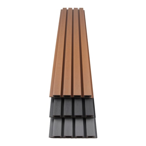 Oak Brown Composite Slatted Cladding Board | 2.4m (8ft)