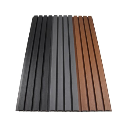 Oak Brown Composite Slatted Cladding Board | 2.4m (8ft)