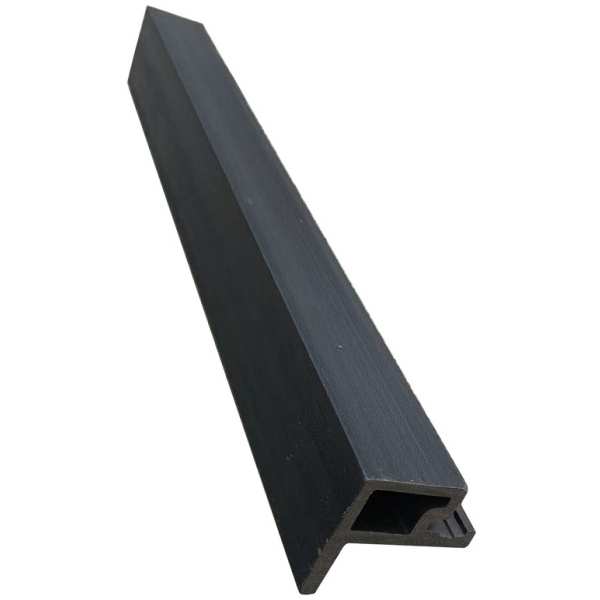 Black Composite Slatted Cladding End Trim | 2.4m (8ft ...