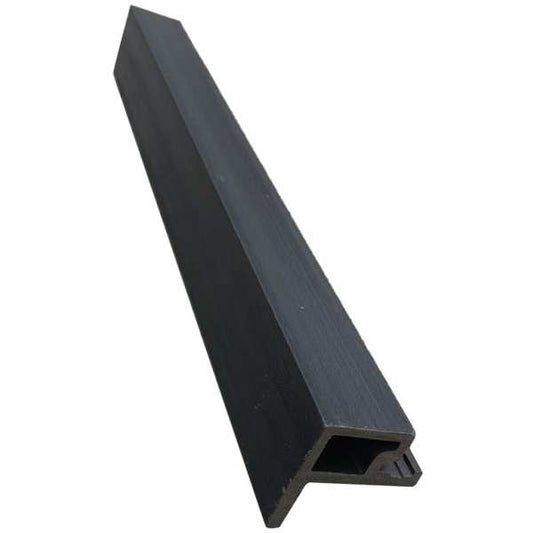 Black Composite Slatted Cladding End Trim | 2.4m (8ft)