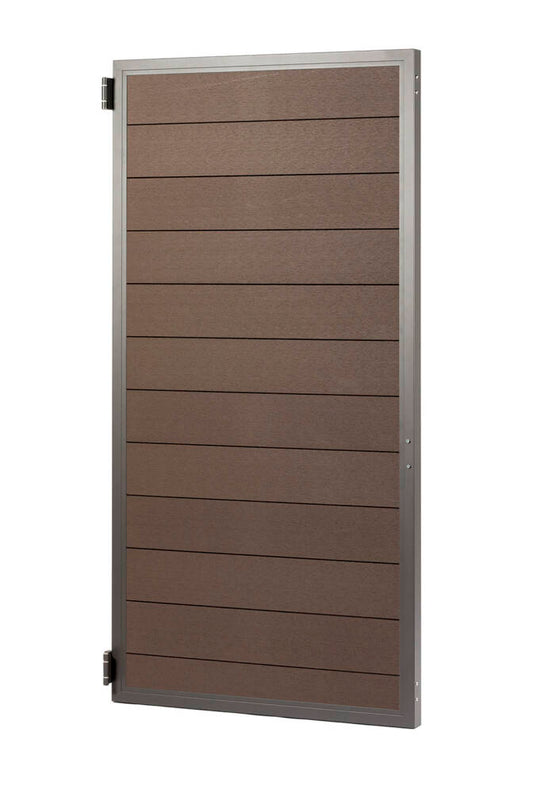 composite fence gate walnut brown