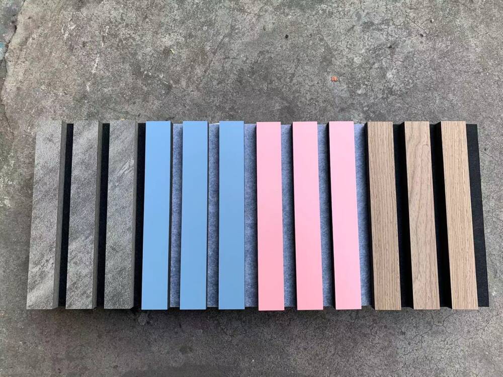 Slatpanel | Baby Blue With Grey Felt | Acoustic Wall Panel | Full Board