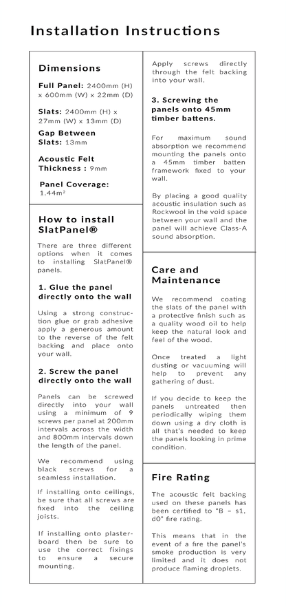 Slatpanel Concrete Grey with Grey Felt Acoustic Wood Wall Panels