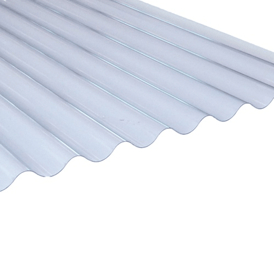 6ft Clear Corrugated Plastic Roofing Sheet 755mm x 0.8mm | 1830mm