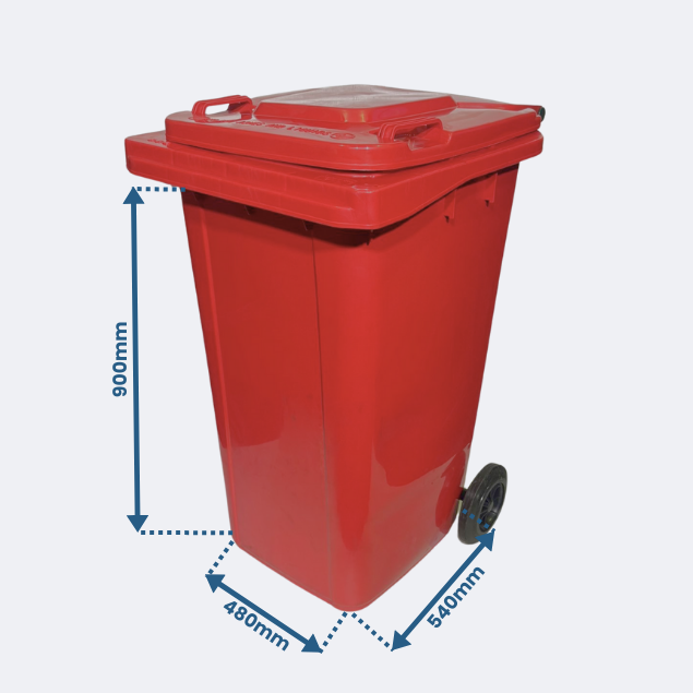 240 Litre Wheelie Bin | Red