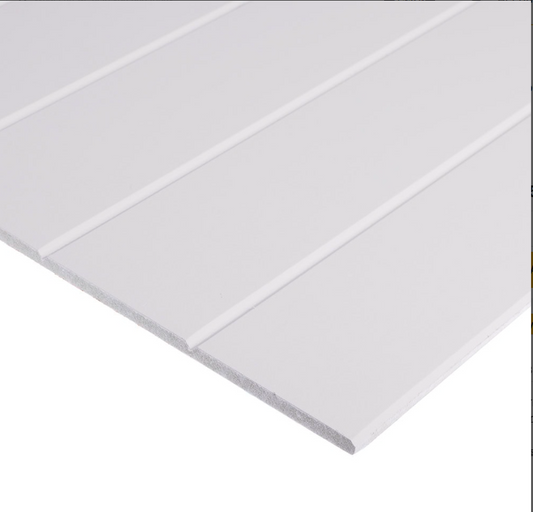 9mm Primed MDF WALL PANEL 8ft x 4ft VEE-90 (6mm) Grove
