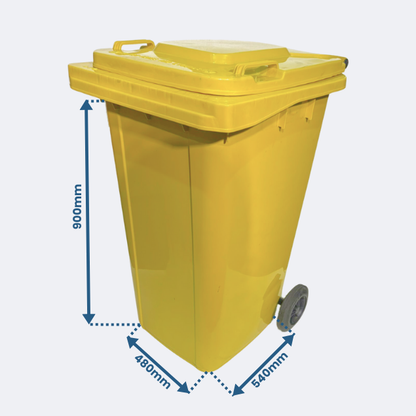 240 Litre Wheelie Bin | Yellow